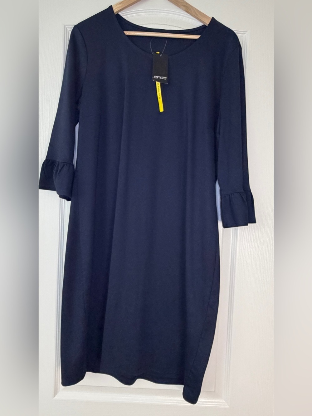 esmara Navy Midi Dress with Ruffle Sleeve Detail Size Large